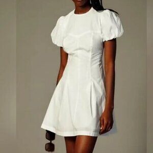 Anthropologie Maeve Puff-Sleeve Pleated Dress